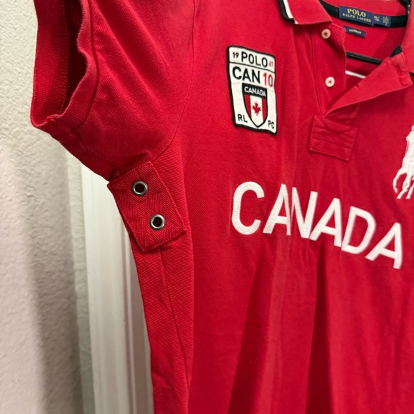Polo by Ralph Lauren Red Canada Polo Shirt with White Accents - Picture 11 of 12